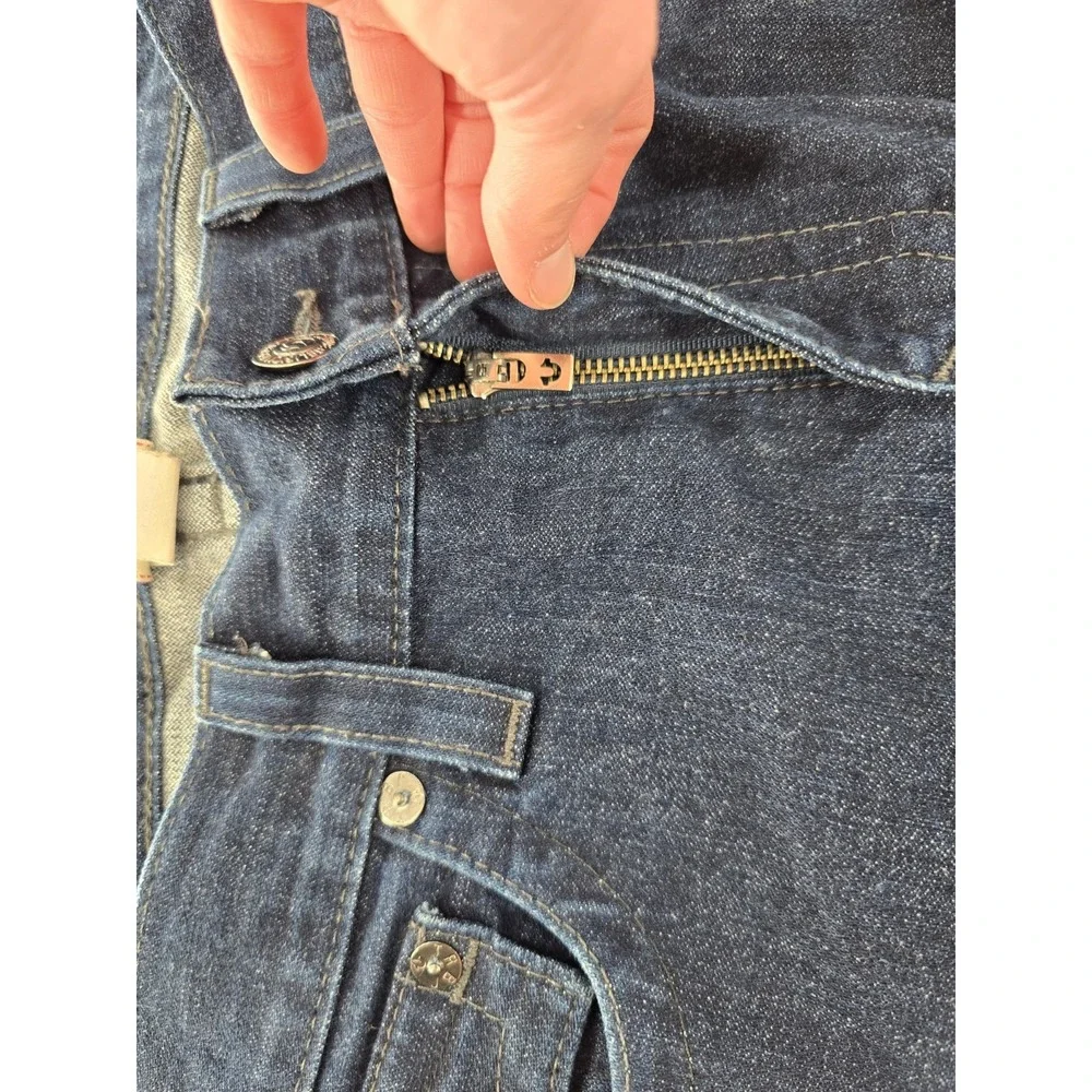 Y2K True Religion Straight Flap‎ Jeans 34X29 USA Dark Wash World Tour Ricky